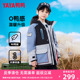 鸭鸭儿童羽绒服男童加厚学生工装宽松冬季中大童装青少年外套GM
