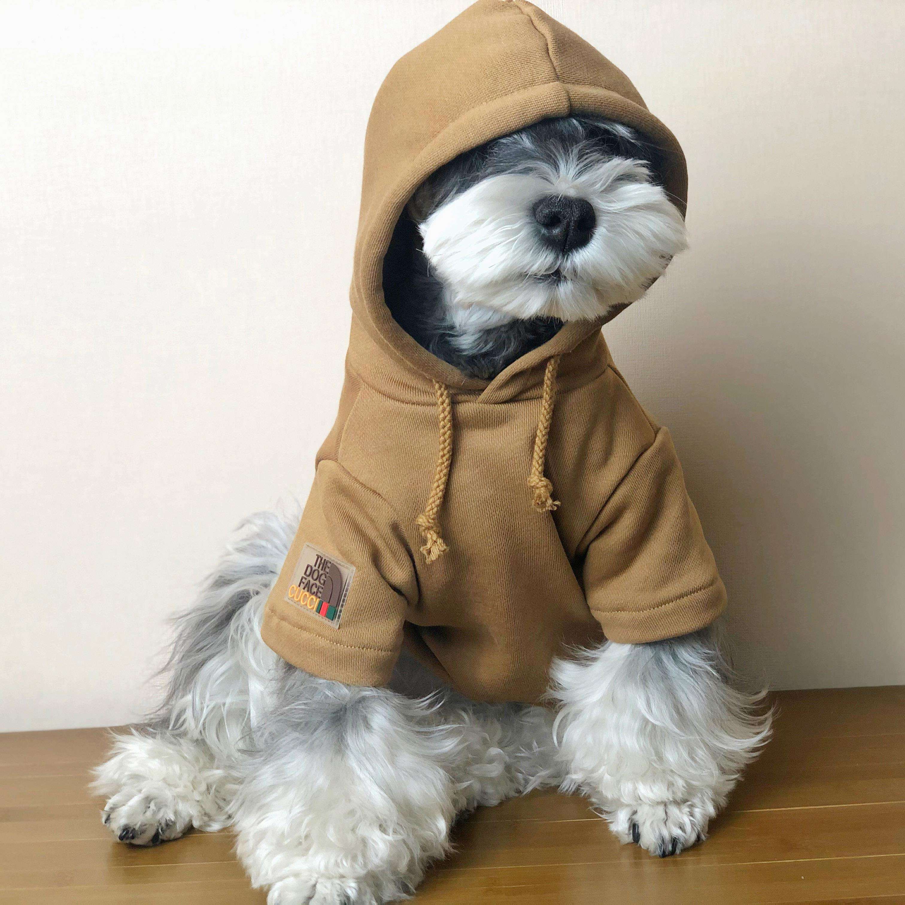 潮牌秋冬季狗狗衣服法斗雪纳瑞比熊泰迪猫咪宠物连帽加绒卫衣保暖