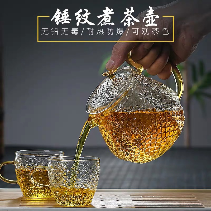 玻璃茶壶单壶功夫泡茶壶煮茶家用耐高温过滤花茶壶小红茶茶具套装