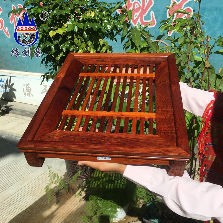 缅甸大红酸枝木中式茶盘奥氏黄檀长方形实木质家用小茶台功夫茶盘