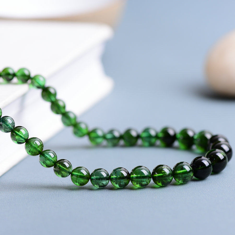 极品巴西老矿料纯天然碧玺项链 绿碧玺塔链 5-9.7mm 39.69g