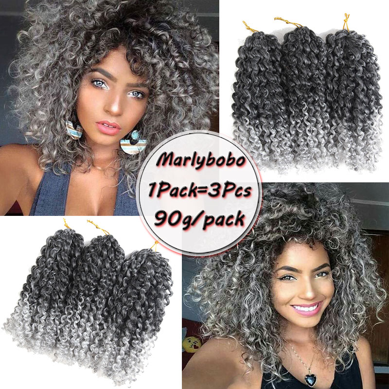 卷发脏辫Curly Crochet Hair Ombre Synthetic Hair Extensions