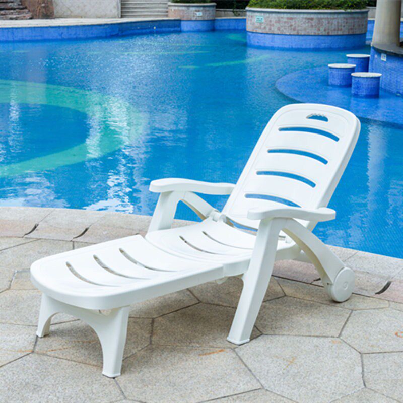 加厚折叠塑料沙滩躺椅户外休闲椅游泳