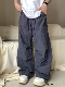 Daily 1|堆积褶皱美式工装裤夏季薄款水洗做旧街头感宽松直筒长裤
