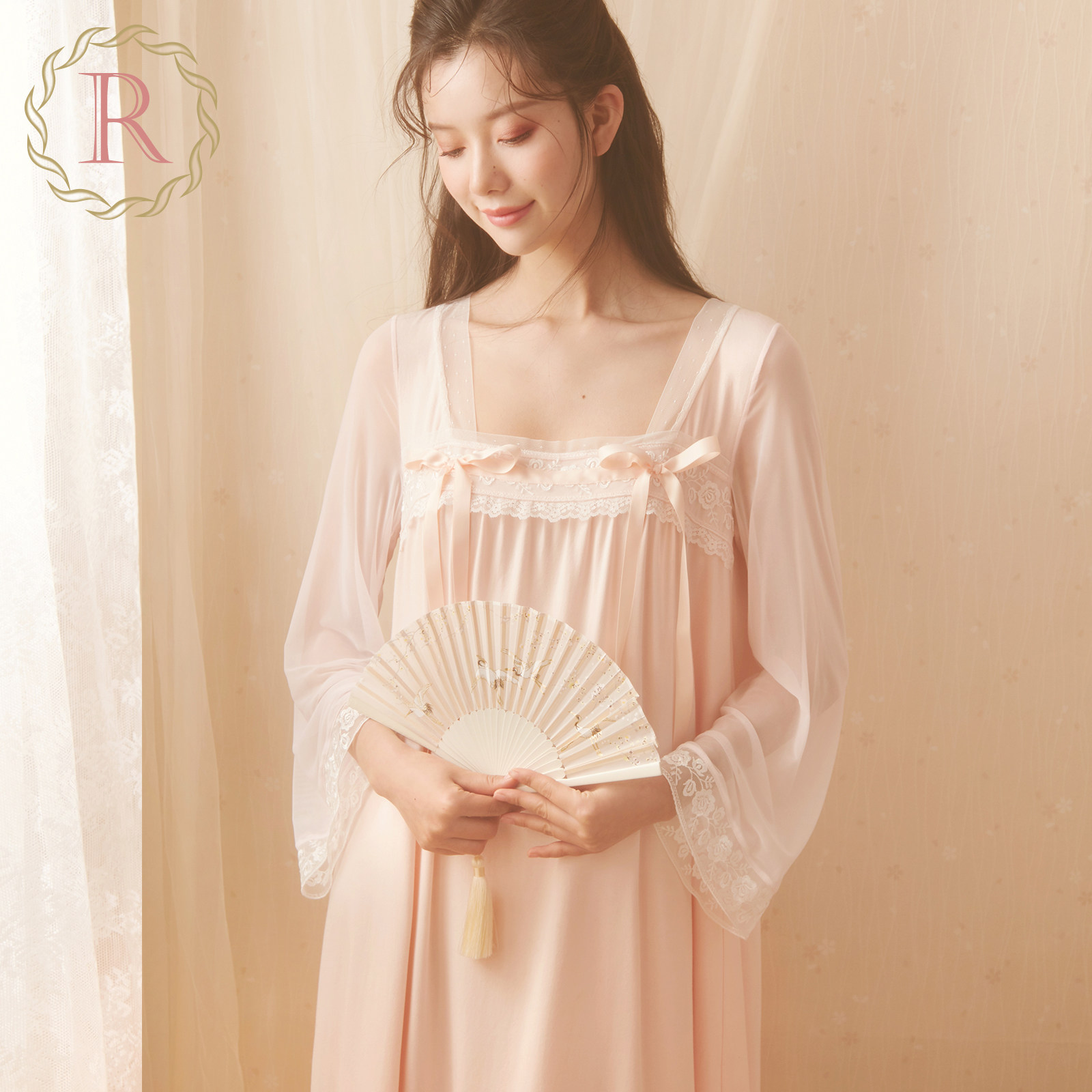 秋季睡裙女长袖纯棉