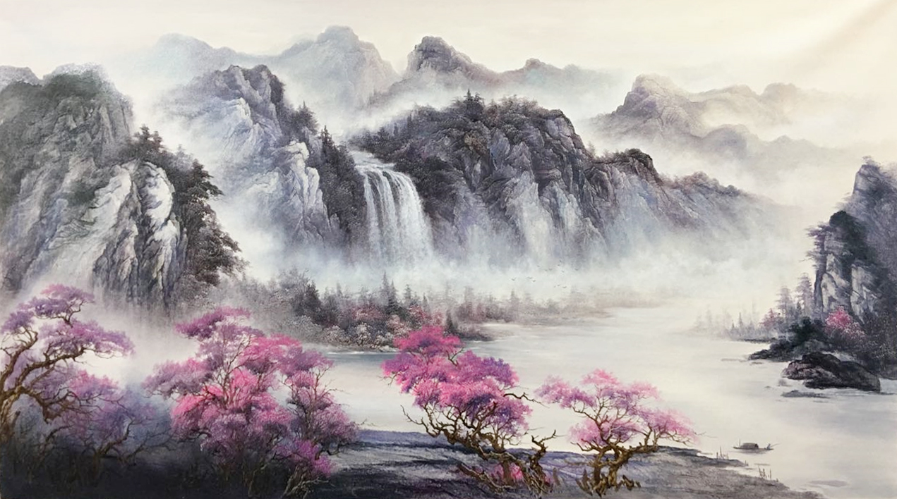 蔡运华《江山如画》大尺寸布面油画80*150cm