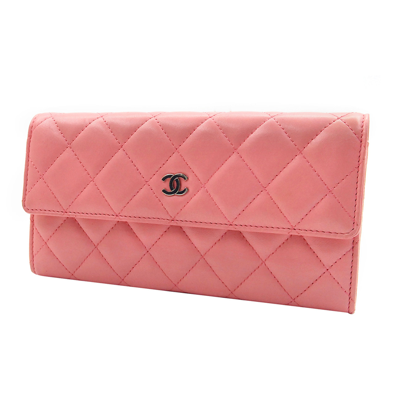 [9.5新]香奈儿chanel女士粉色翻盖手拿包