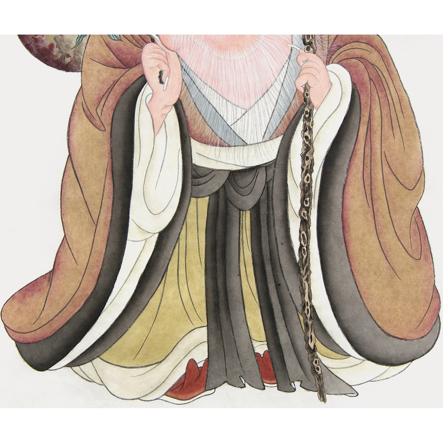 郭文香《寿星图》 工笔人物 进口颜料绘制