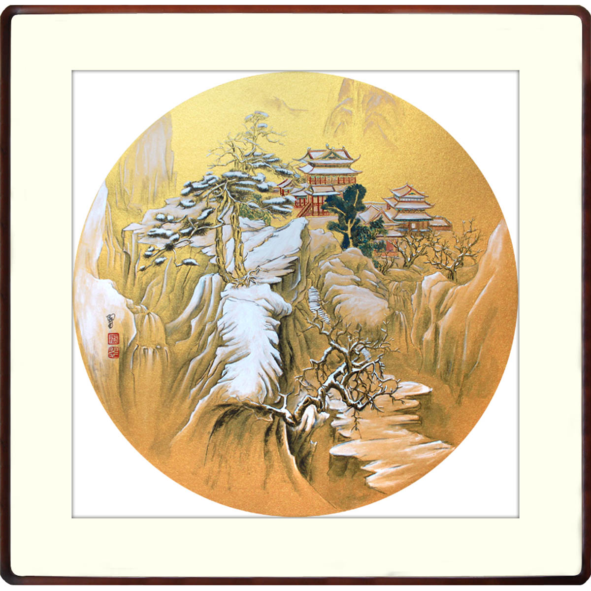 山东师范大学 王翠《雪晴云淡》工笔山水