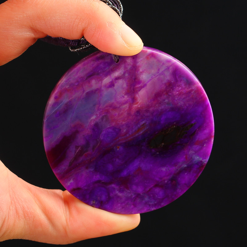 珍藏极 天然南非樱花舒俱来圆牌吊坠44.41克 油润光滑