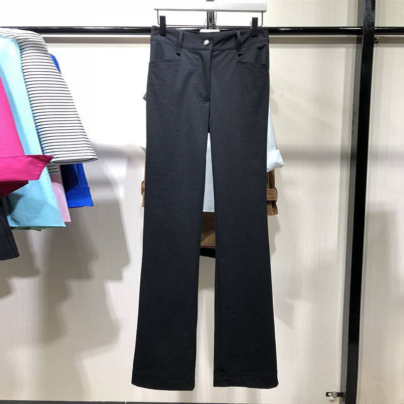 品哥弟新女裤子2020年秋装新款四面弹面料休闲加绒微喇裤阔腿长裤