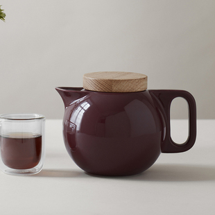 丹麦VIVA陶瓷茶壶泡茶水分离单壶极简约花茶茶具办公室不锈钢滤网