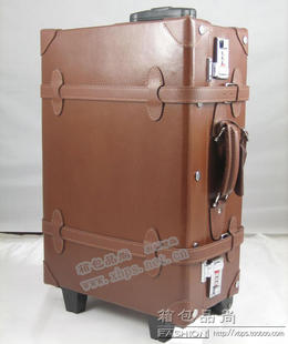 lv皮箱多少錢 20寸棕色牛皮箱箱 低調高雅復古拉桿箱皮箱 24寸牛皮旅行箱包子 lv