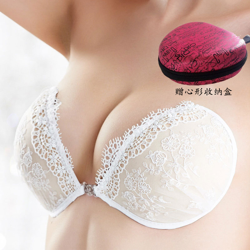 白色婚纱聚拢胸贴 加厚隐形乳贴 孕妇拍照文胸新娘无肩带蕾丝内衣|msdalam kategori Pakaian Dalam/seluar dalam lelaki/tracksuit, Bra - dari Buy2taobao.com untuk memberikan perkhidmatan ejen Taobao profesional membeli