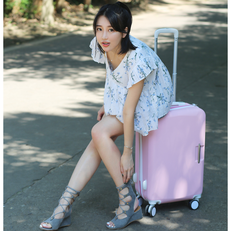 韩版20寸小清新万向轮登机箱女学生可爱旅行行李箱潮男拉杆箱包邮|msdalam kategori Beg kulit/wanita/beg lelaki, beg pakaian - dari Buy2taobao.com untuk memberikan perkhidmatan ejen Taobao profesional membeli