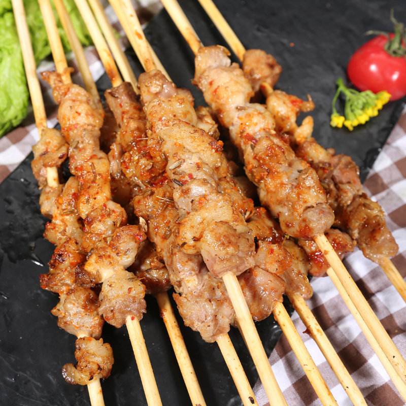 汇柒鲜内蒙羊肉锡盟新鲜烧烤羊肉筋串烧烤食材批发烤串60串1200g