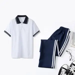 校园服套装小学生夏季短袖初中高中生六年级毕业班服学院风服装薄