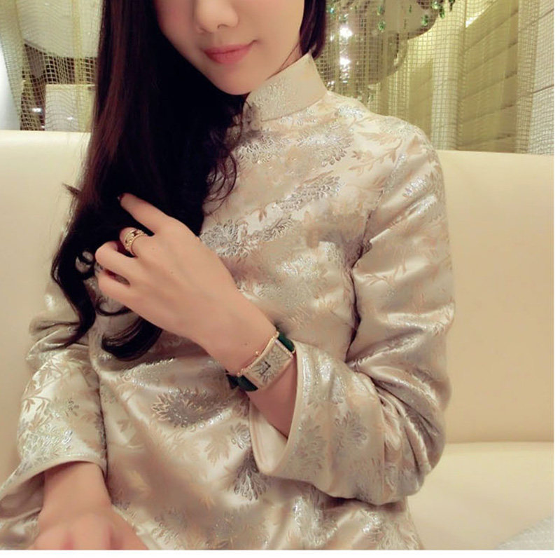 刘钰懿同款秋冬旗袍上衣刘美人旗袍小袄复古中长款名媛唐装女