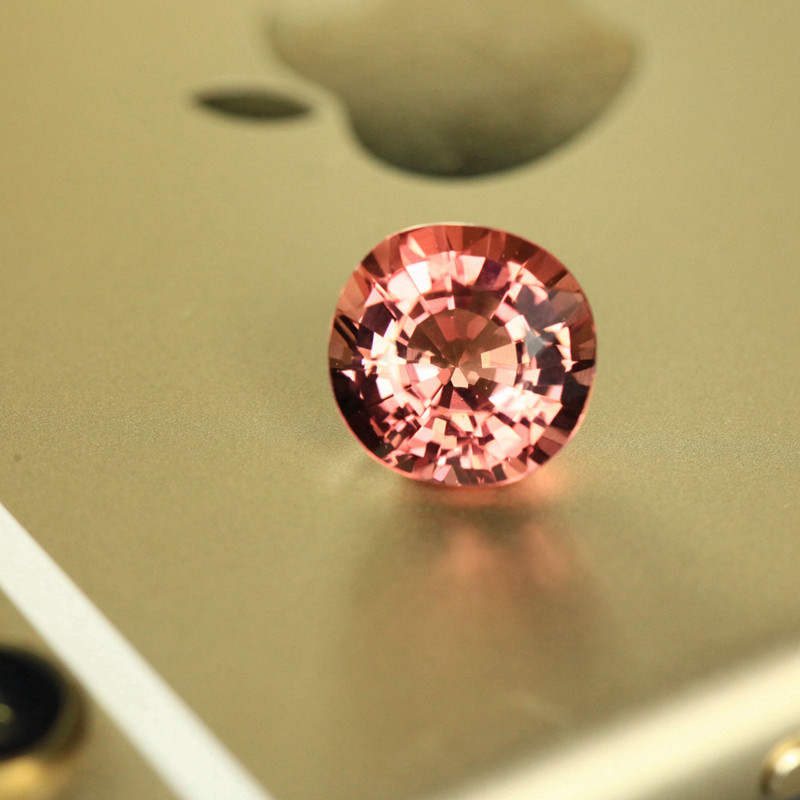 嘉德珠宝 2.807ct天然樱花橙红色碧玺 满火璀璨 专属定制1995