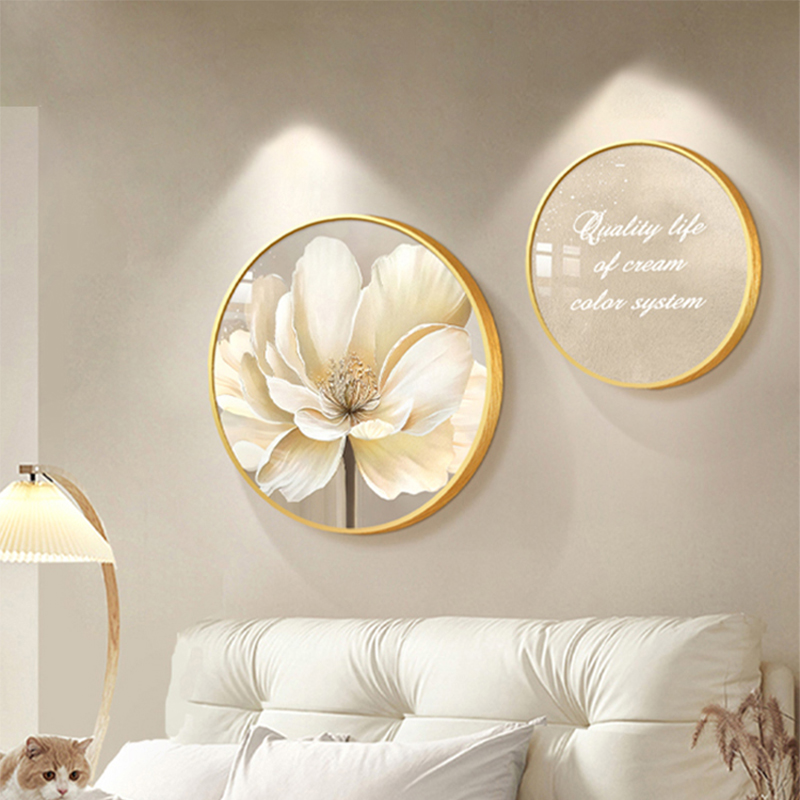 奶油风床头挂画主卧室背景墙面上装饰画轻奢高级感现代简约布置壁