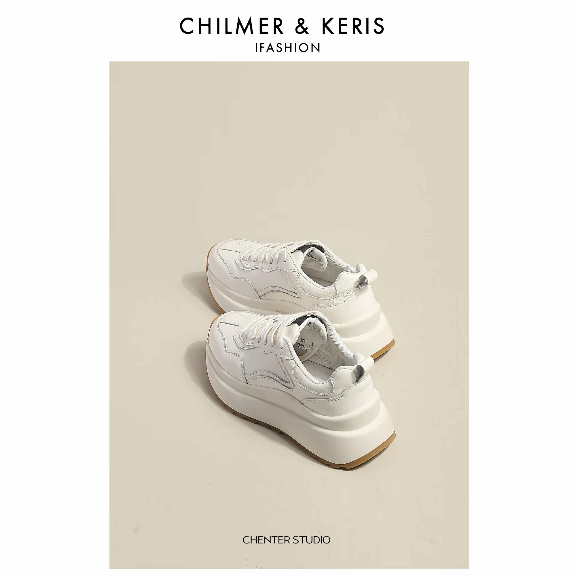 小ck老爹鞋女真皮拼色超火显瘦2022年春季新款轻便厚底增高运动鞋已售