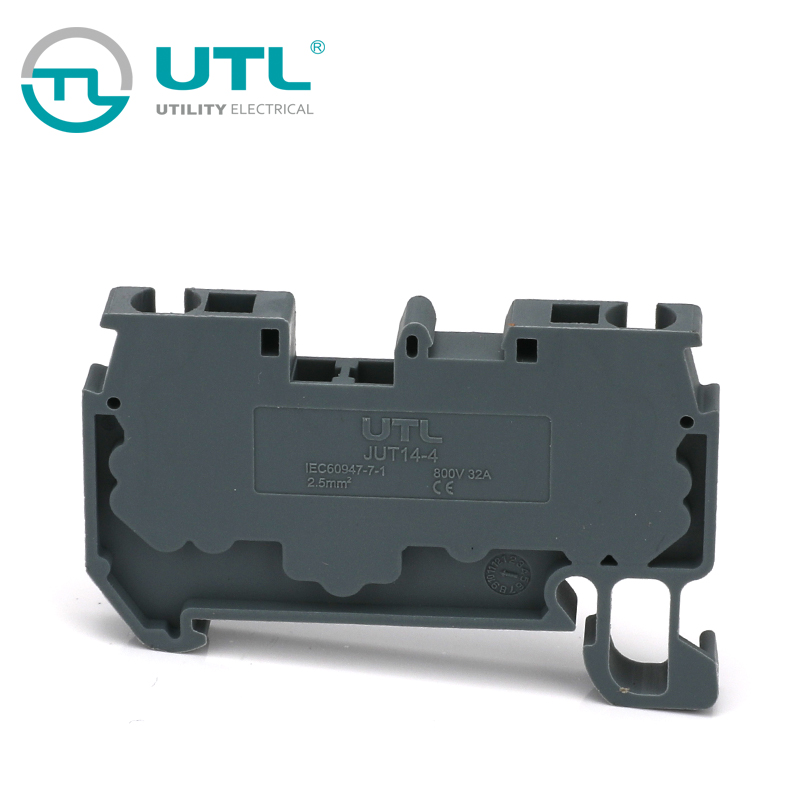 UTL尤提乐JUT14-4弹簧S型直插式接线端子排4平免工具组合型不滑丝