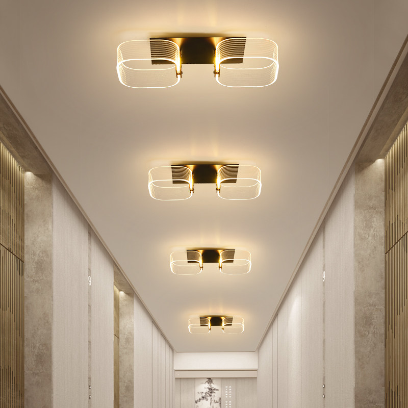 金色led双头筒灯10×20嵌入式走廊灯长方形过道灯8×16暗装灯中性