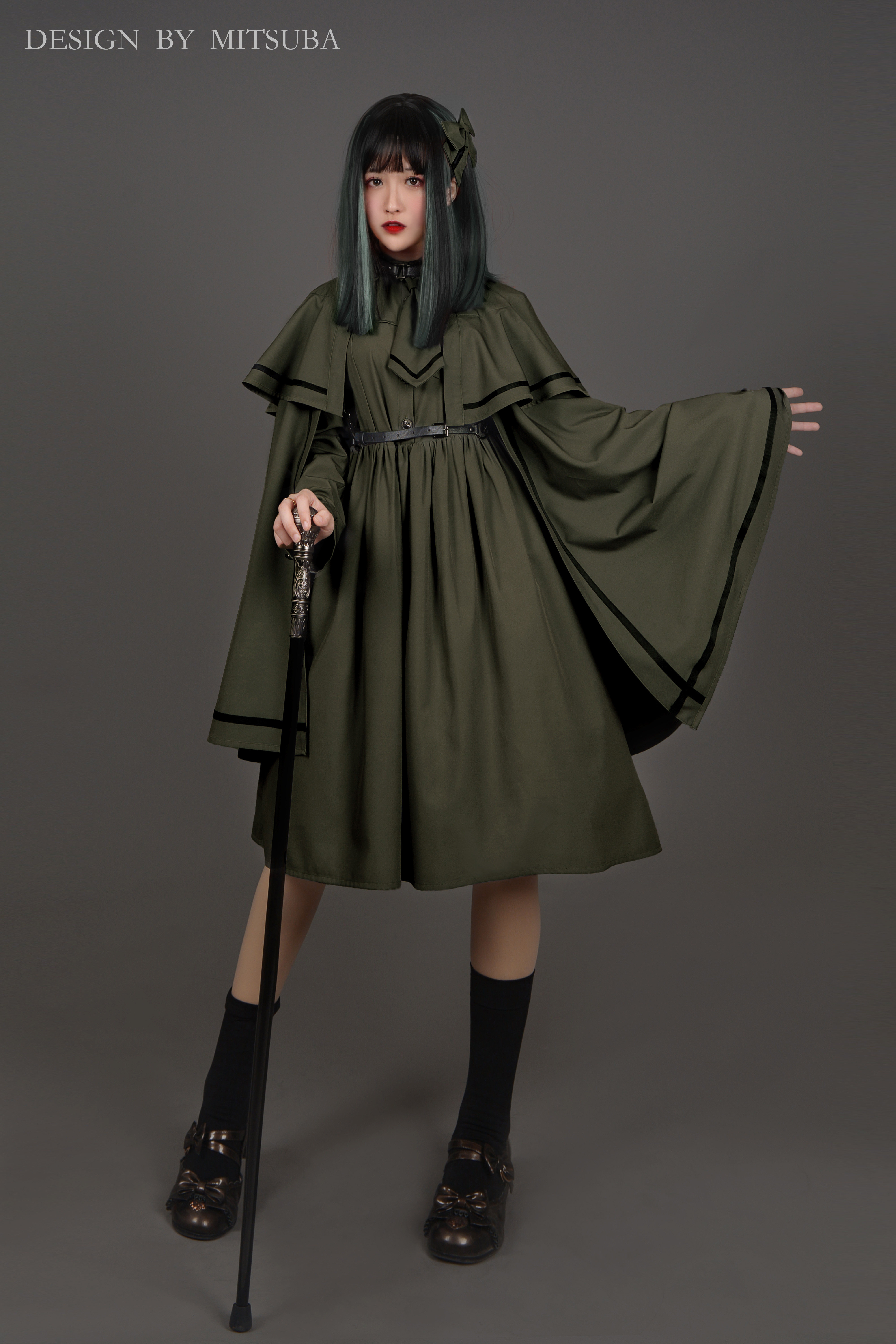 现货三叶亭lolita军lo斗篷披风军装风op外搭lolitapllx9b20p35