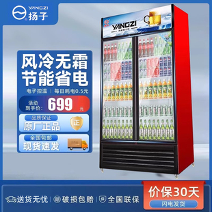 扬子双开门饮料展示柜冷藏超市冰柜商用冰箱单门立式保鲜冷柜啤酒