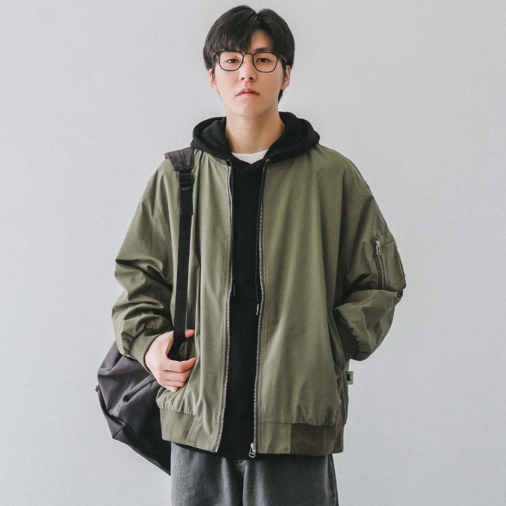 嘿马七作日系男装工装休闲夹克潮牌秋季立领宽松棒球服外套情侣