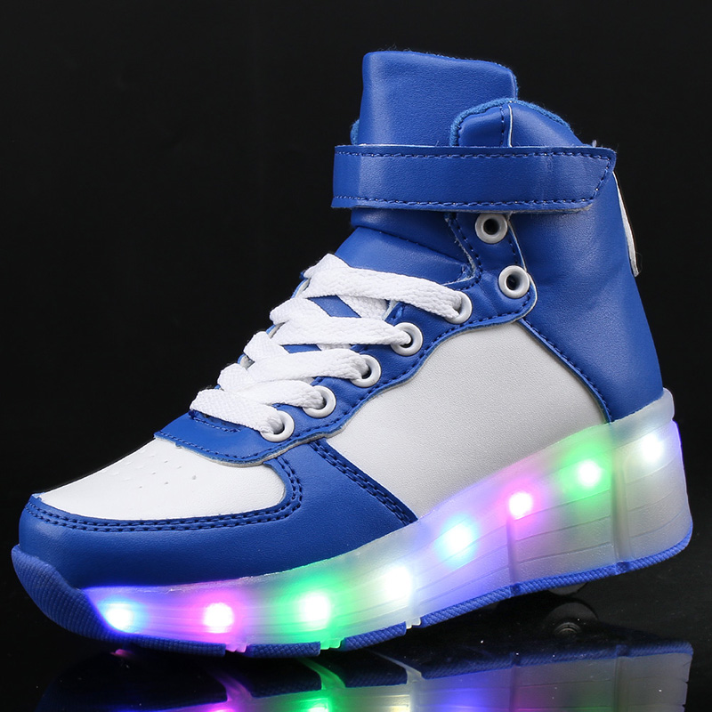 秋冬新品高帮保暖暴走鞋女童男童成人led灯学生鞋爆走鞋底带轮子在类目 运动/瑜伽/健身/球迷用品, 轮滑/滑板/极限运动, 暴走鞋中 - 来自Buy2taobao.com提供专业的淘宝代购服务