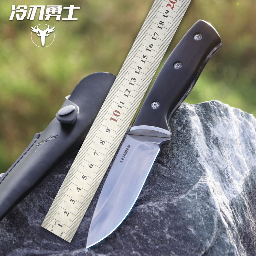 冷刃勇士户外刀荒野求生随身直刀镜面一体刀野营开刃战术小刀