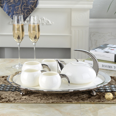创意马克杯耐热水杯扎壶陶瓷咖啡杯子套装欧式茶具冷凉水壶整套银