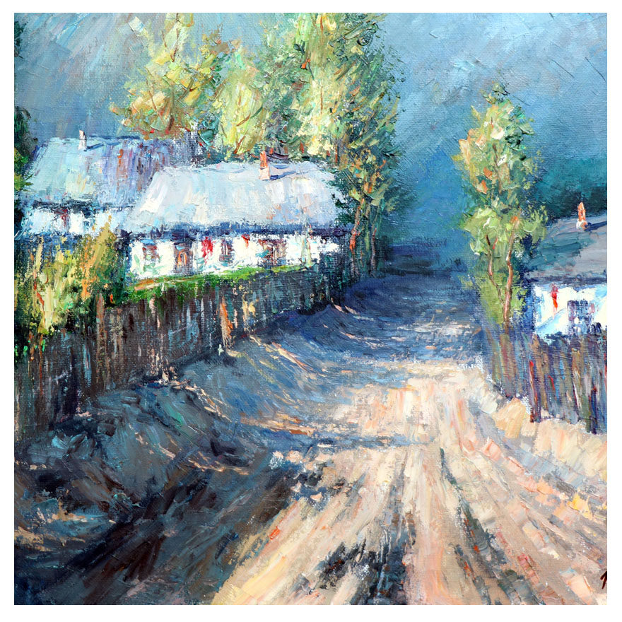 鲁美 康建军 原创油画作品《乡田间的小路》