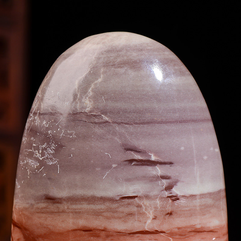 汤山寺石英石摆件 保平安 佛法加持 890g