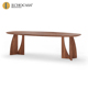 ECHOCASA 黑胡桃木实木餐桌原木洽谈桌设计师几何长方形吃饭桌
