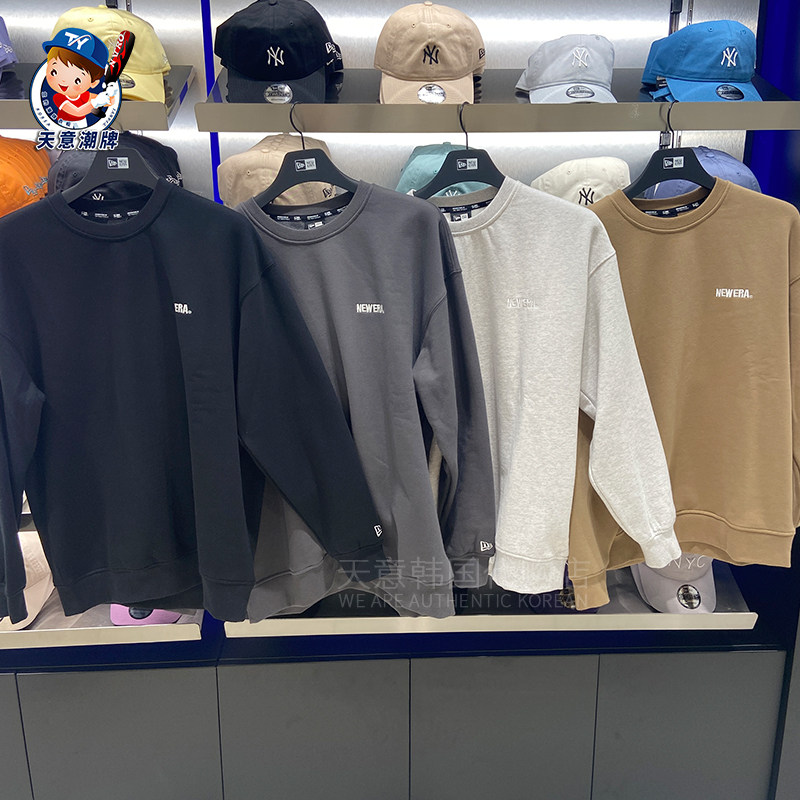 韩国直邮纽亦华newera专柜正品22秋冬新款简约字母圆领长袖卫衣