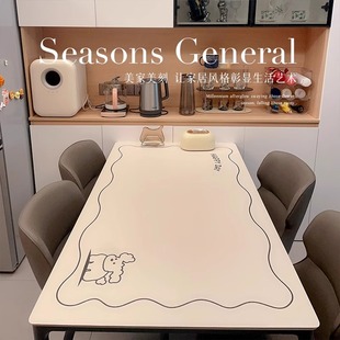 新款欧式餐桌台布免洗防油防水防烫隔热轻奢高级感长方形皮革桌垫