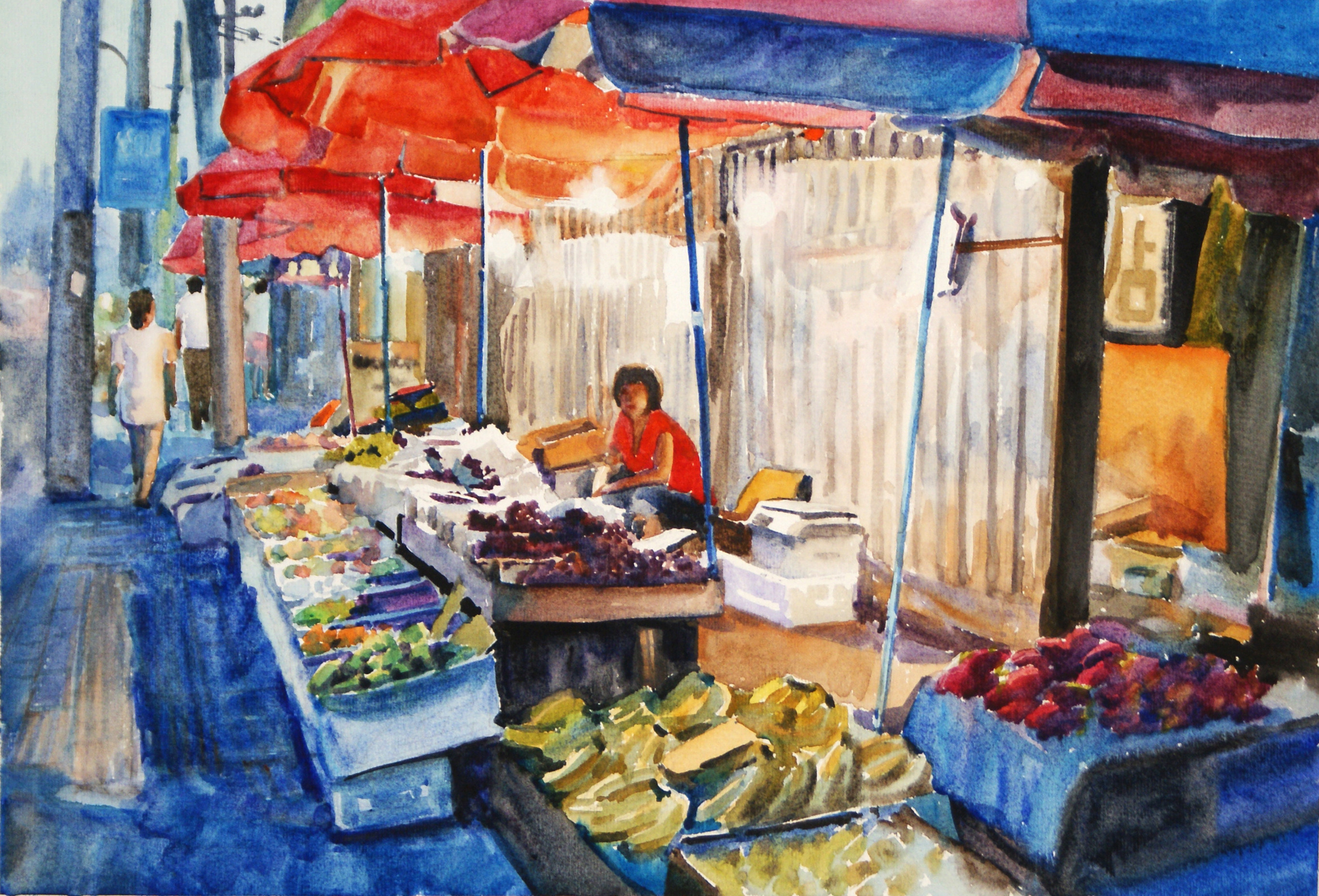 清华美院 杨阳 原创真品典藏《北京夜市》