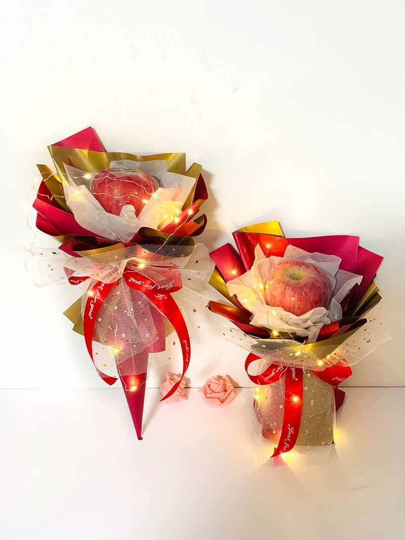 苹果花束包装纸平安夜圣诞节创意手工自制diy生日礼物材料包全套