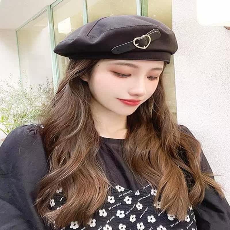 长发帽子一体可拆卸时尚连帽戴帽假发贝雷帽带头日常整顶假发