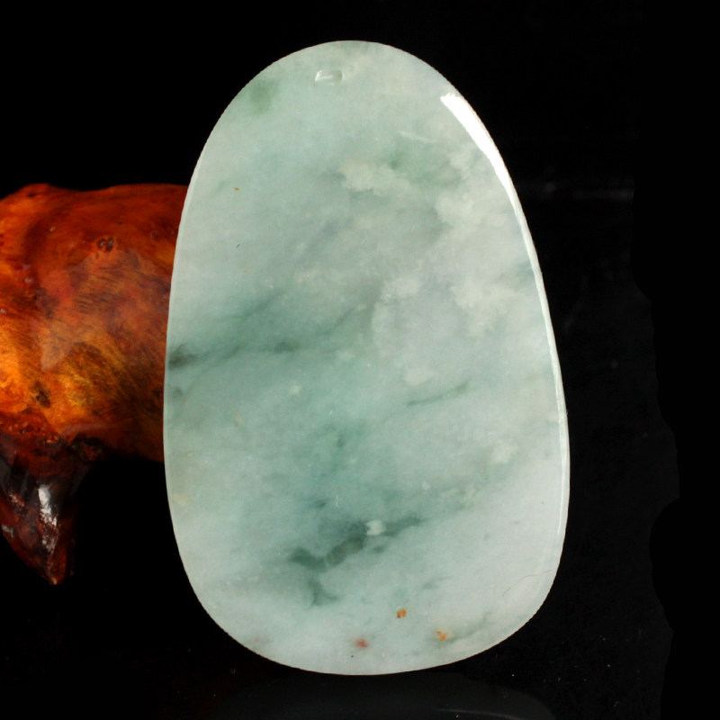 【黛玉葬花】天然a货翡翠油青种挂件 34.93g