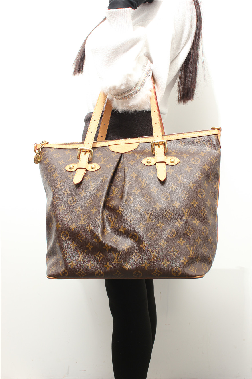 [9.5新]路易威登lv女士老花palermo手提包