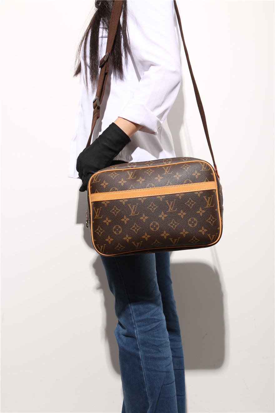 [9.8新]路易威登lv中性老花斜挎包
