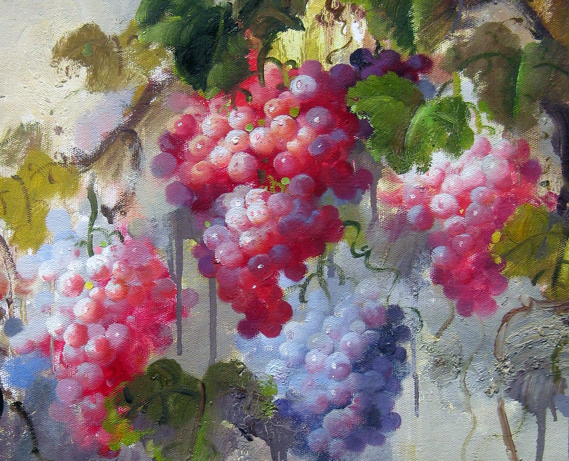 许时垦《葡萄系列一》青年实力派书画家 布面油画