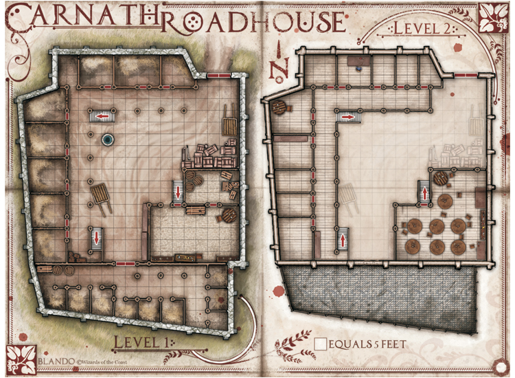 桌游驿站 dnd 5e 龙后宝山 05 carnath roadhouse 跑团地图 trpg
