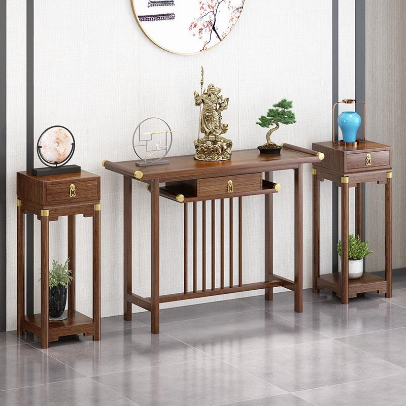 新中式玄关柜玄关小条案实木端景台柜窄长条供桌条几桌子靠墙家用
