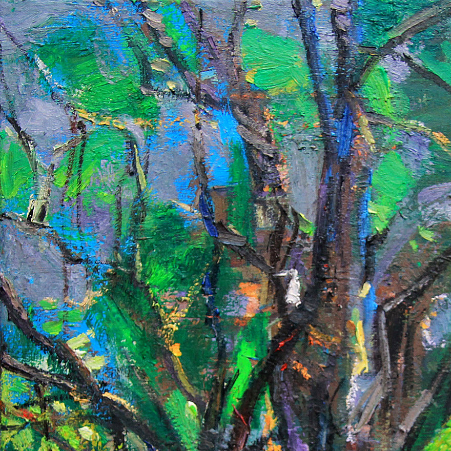 郑炜《老榕树》布面油画