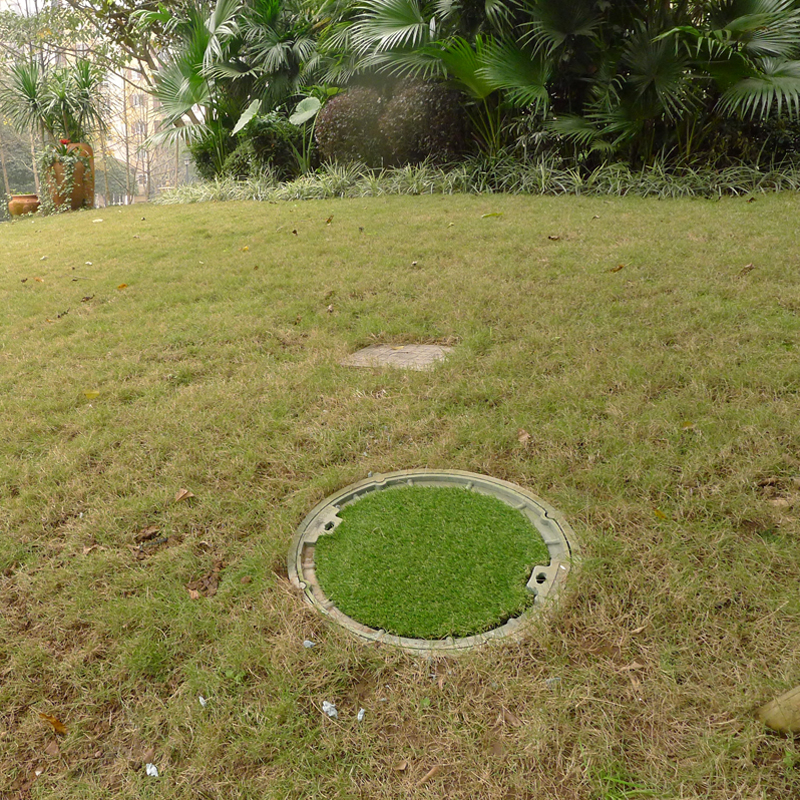 圆形草坪圆阴井装饰垫圆形仿真绿植假草井盖草皮大圆桌草垫