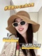 夏细勾针遮阳帽纯手工细草渔夫帽夏季仙女出游圆顶草帽防晒遮阳帽